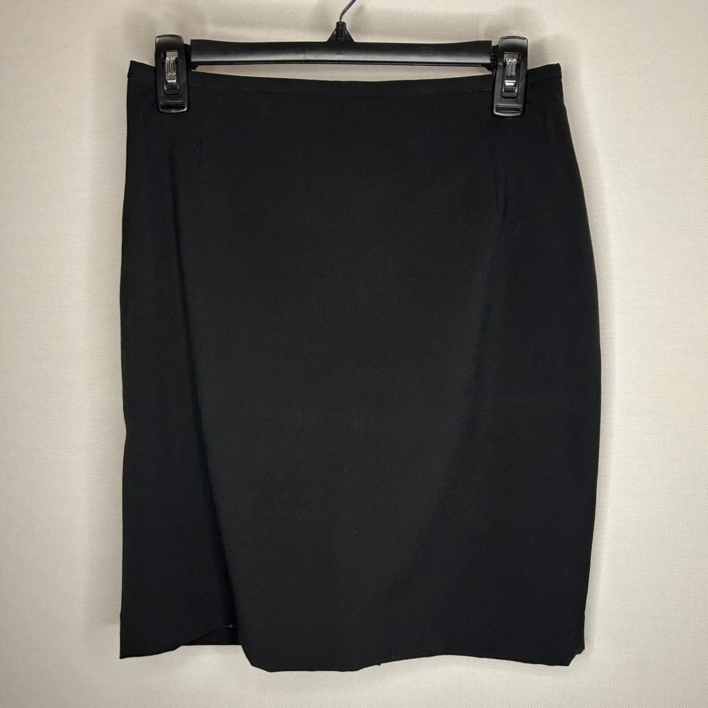 Calvin Klein Black Pencil Skirt Knee Length Lined Women Size 4 Minimalist Career